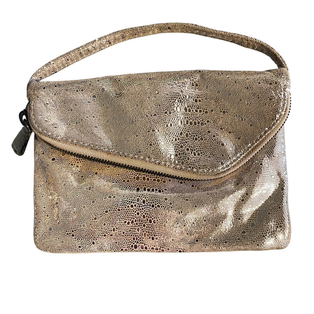 HOBO The Original Clutch Wristlet Purse Embossed Gold NWOT